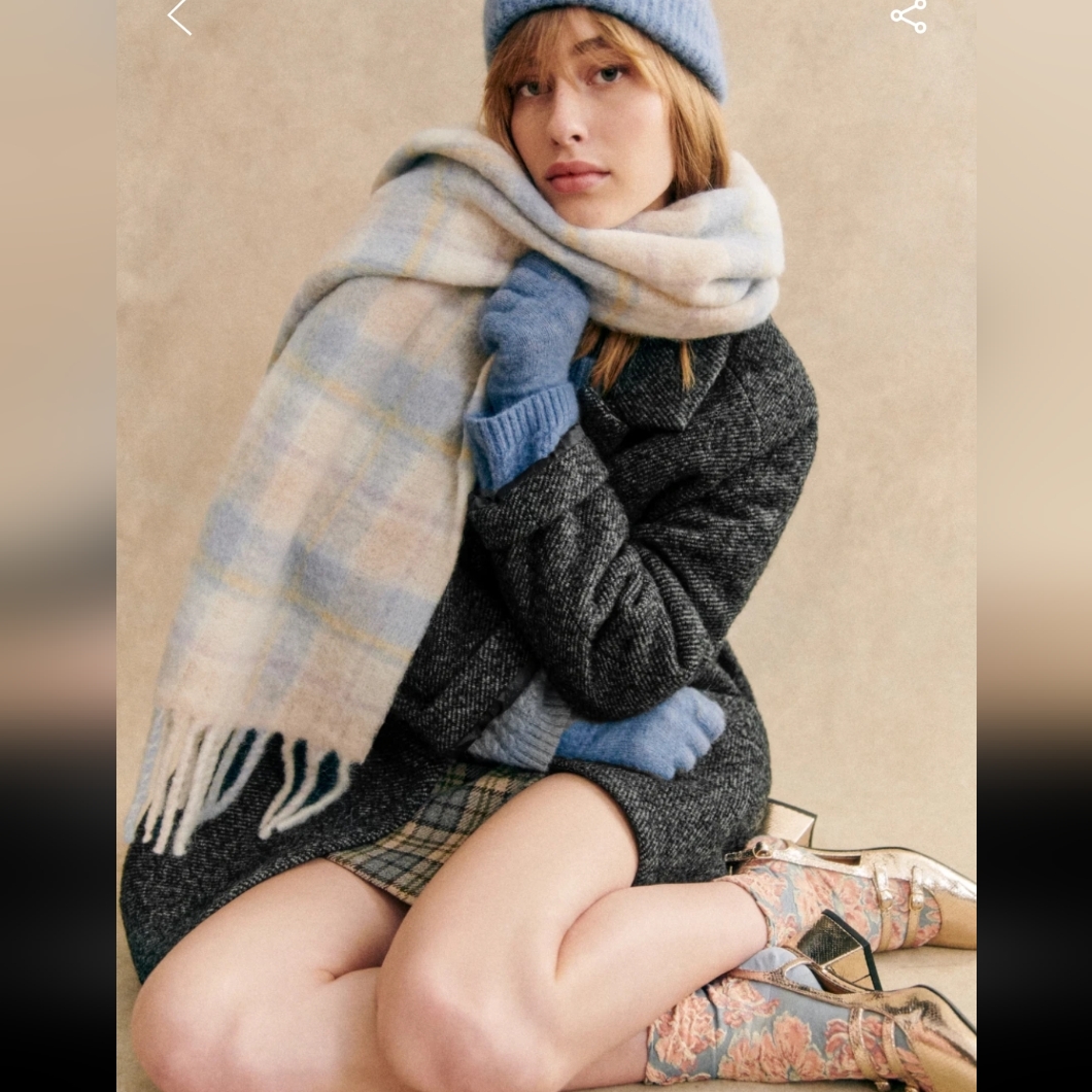 Sezane Pastel Tartan Louise Scarf